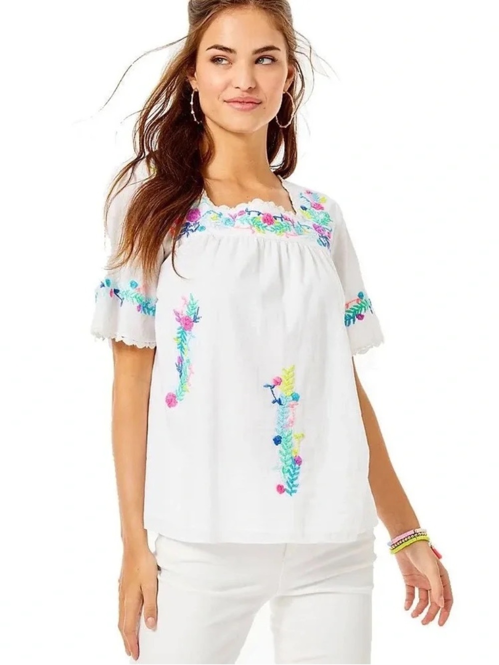 Brand New 🌸 Lilly Pulitzer Tamryn Embroidered Top 🌸 Sz M